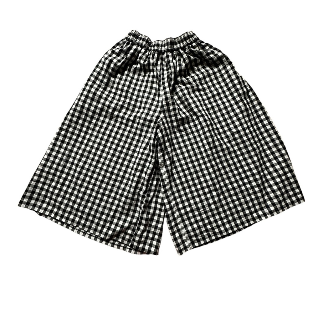 Vintage, cotton, black and white checkered, wide leg pants, XS